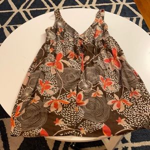 Old Navy brown floral print cotton sundress retro